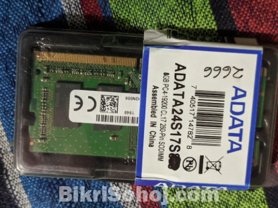 4 GB RAM, DDR4, bus speed-2600 (for laptop)